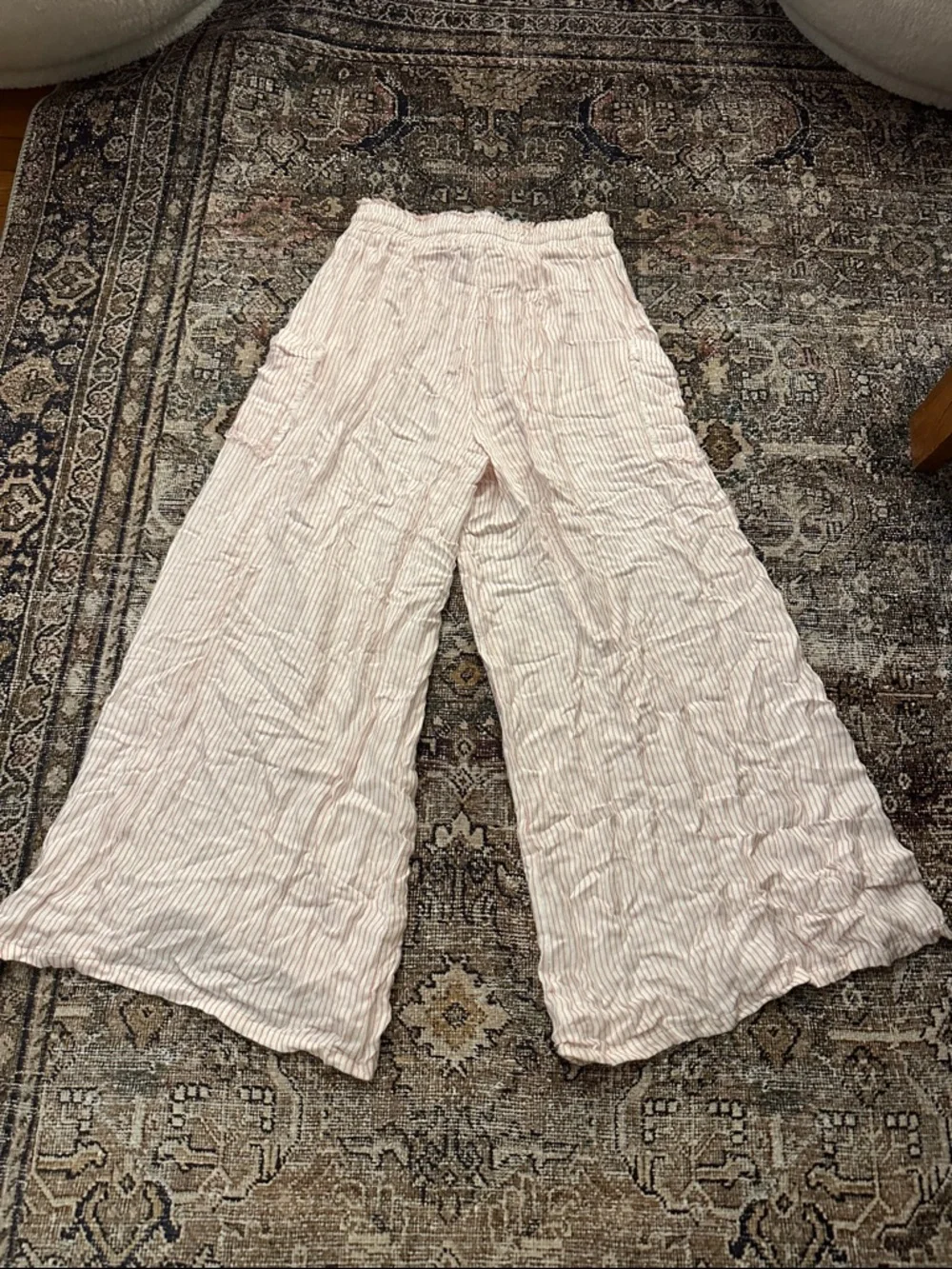 Vintage Havana Pale Pink Striped Wide-Leg Pants - Picture 2 of 2